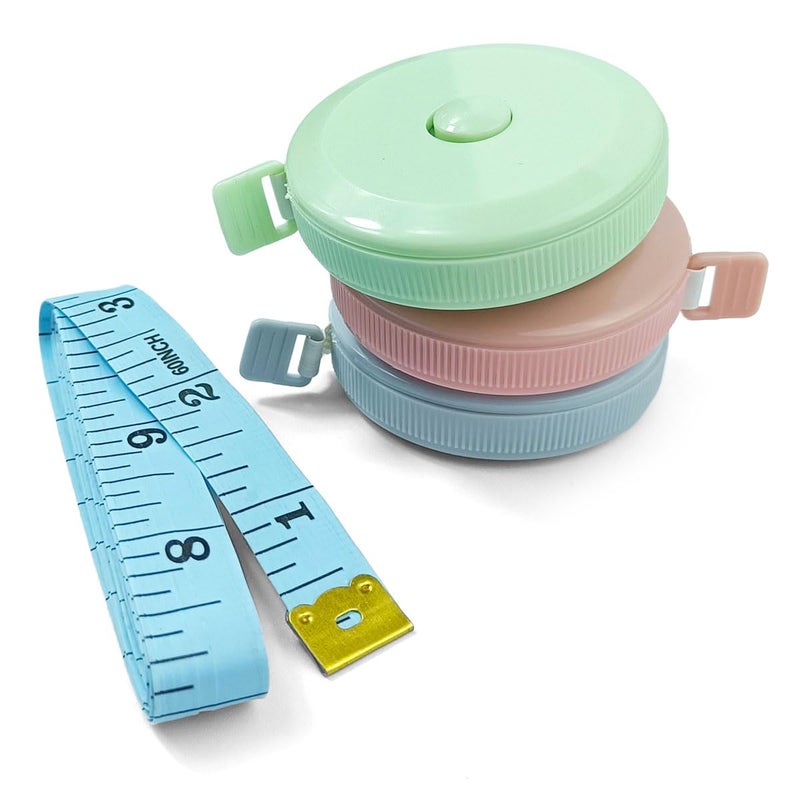 FKEYTO 4 Pack Tape Measure Measuring Tape Tool for Body Fabric Sewing Tailor Cloth Knitting Home Craft Measurements, 60-Inch (Green,Macaron Blue,Pink) - Image 2